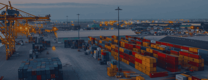 Industrial port terminal in Beira, Mozambique, showcasing container logistics and freight storage infrastructure essential for the SADC trade corridor.