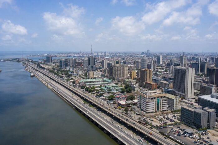 Doing Business in Nigeria: A Practical Market Entry Guide for European Companies 1 Aerial view of Lagos Island business district Nigeria showing commercial towers and waterfront skyline